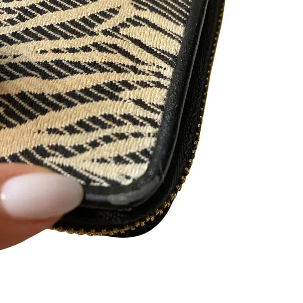 Michael Kors Women's Cotton Canvas Jet Set Travel Zip Around Continental Wallet